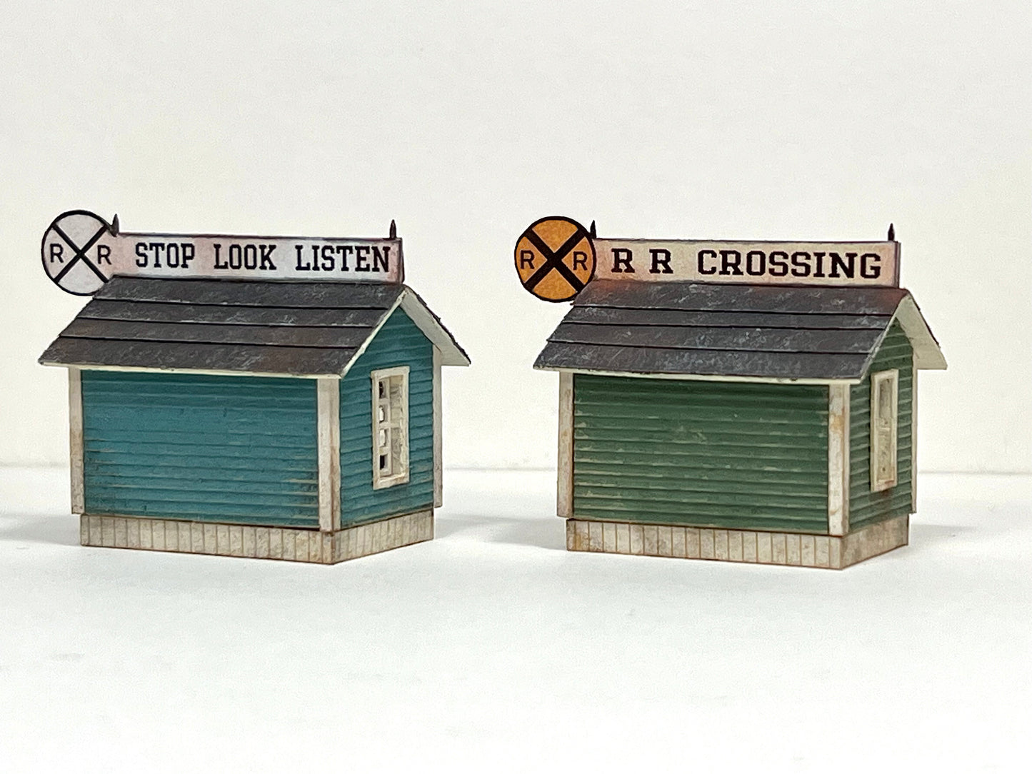 N Scale Railroad Crossing Shack 2- Pack