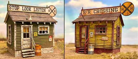 HO Scale Railroad Crossing Shack 2- Pack