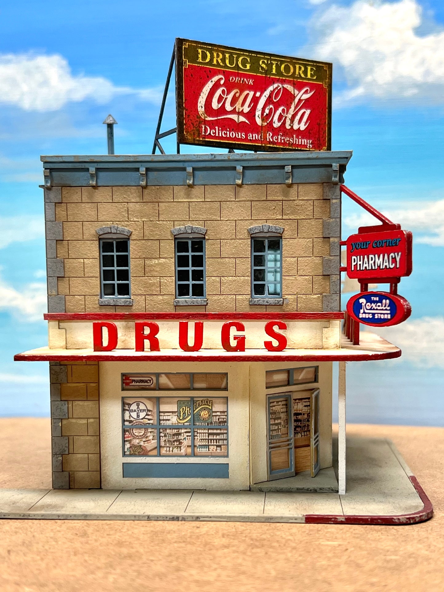 HO Scale Corner Drug Store