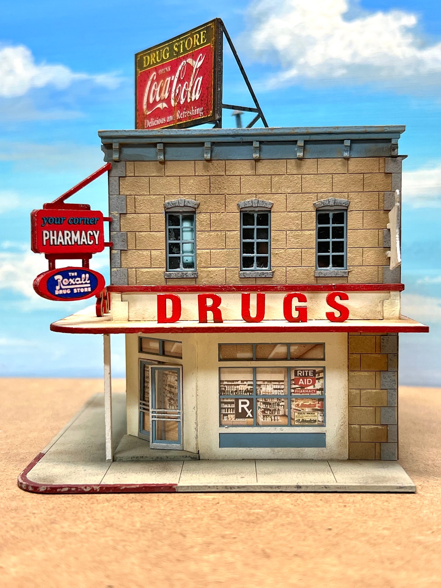 HO Scale Corner Drug Store
