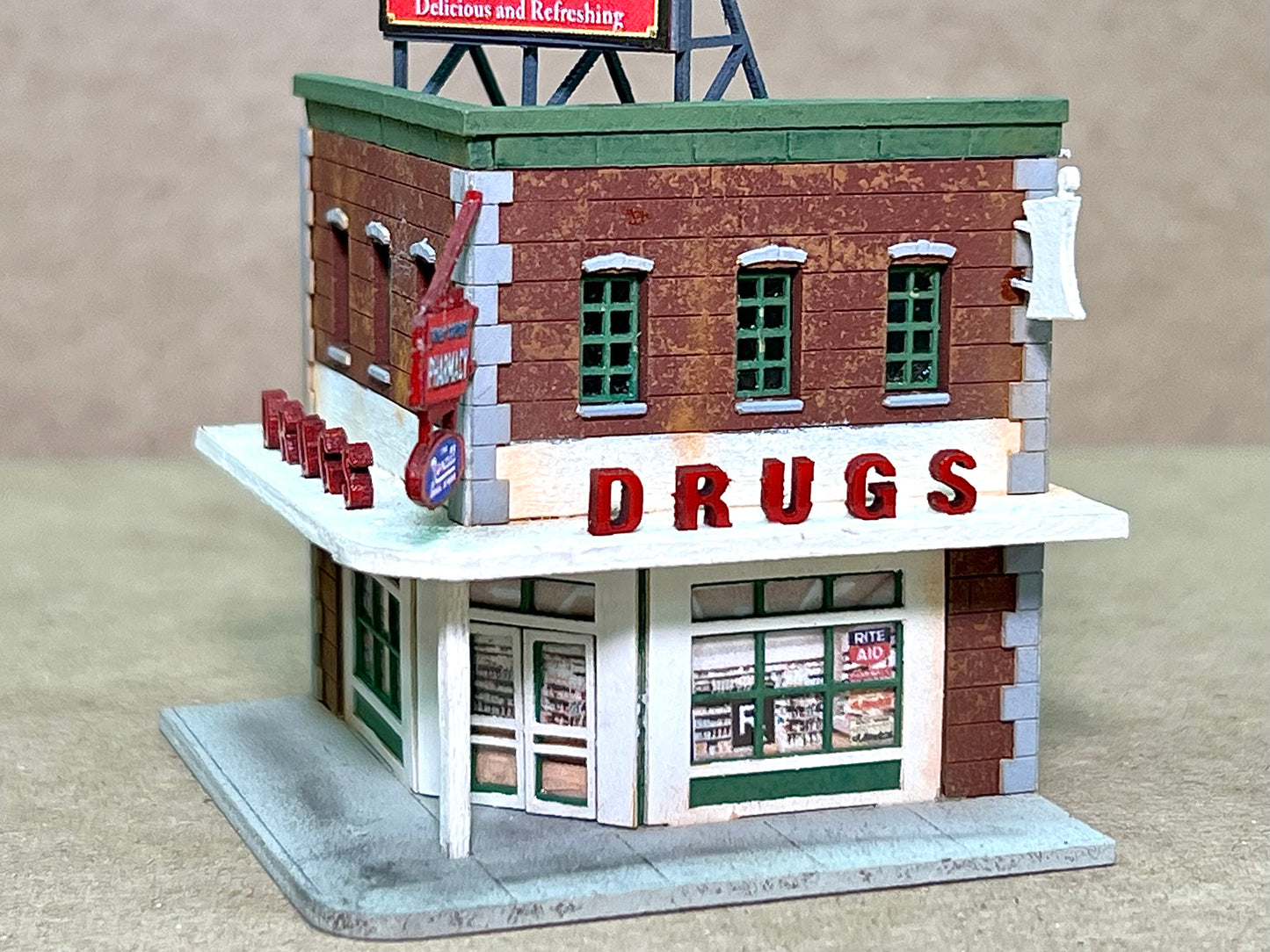N Scale Corner Drug Store