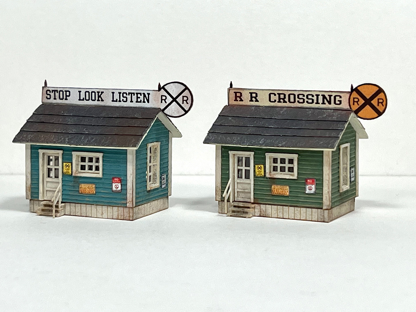 N Scale Railroad Crossing Shack 2- Pack